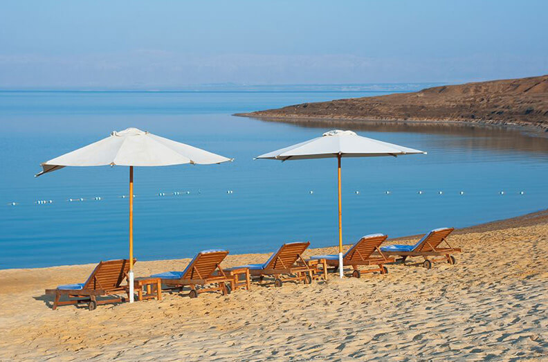 Umbrellas and Loungers Dead Sea